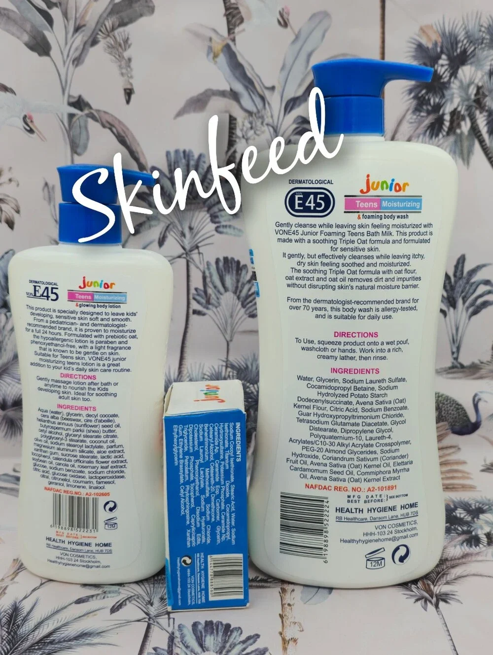 E45 Junior Kids & Teens Moisturizing Body Wash, Soap & Lotion - Blue